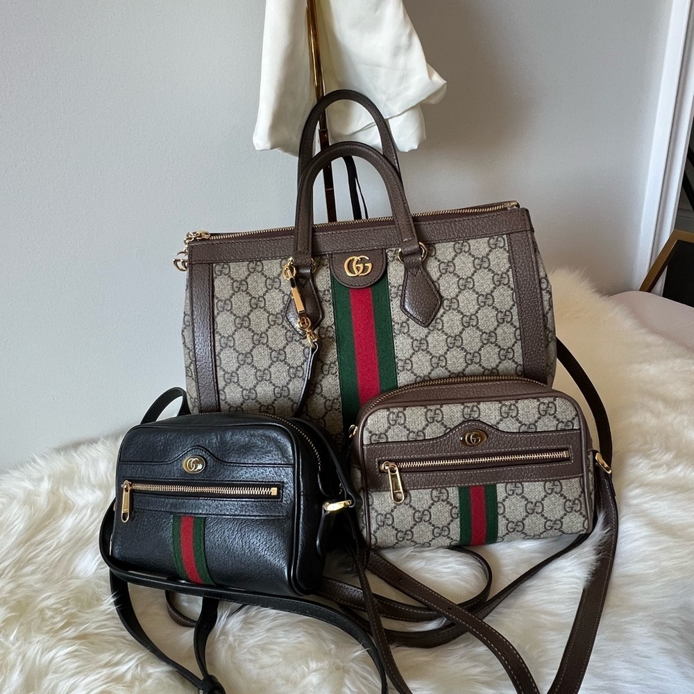 Gucci Brown and Black Designer Bags Set